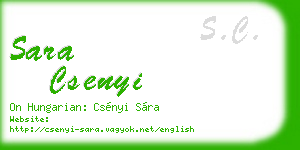 sara csenyi business card