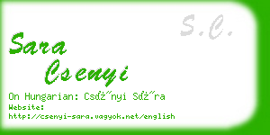 sara csenyi business card